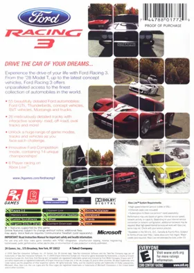 Ford Racing 3 (USA) box cover back